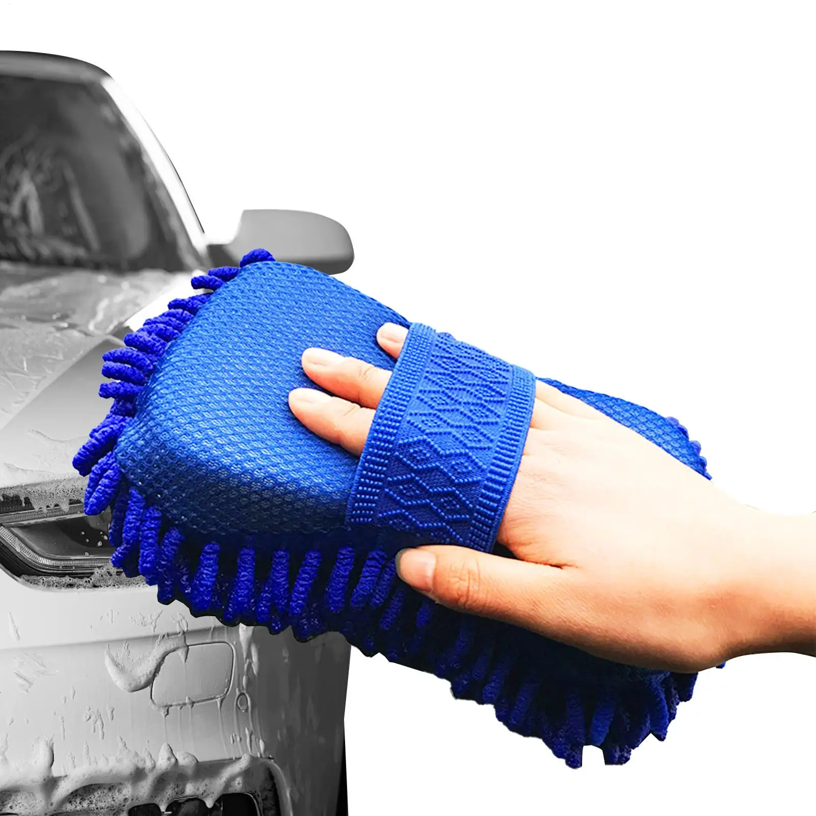 Reversible Car Wash Mitt Coral Sponge Blocks Wide Strap Design Absorbent Ergonomic Design Multi-Purpose for Cars Caravans