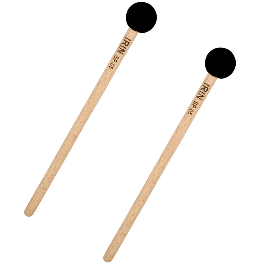 

2Pcs Band Drumsticks Rubber Head Beech Wood Handle Lightweight Singing Bowl Drum Mallets for Practice Performance Percussion