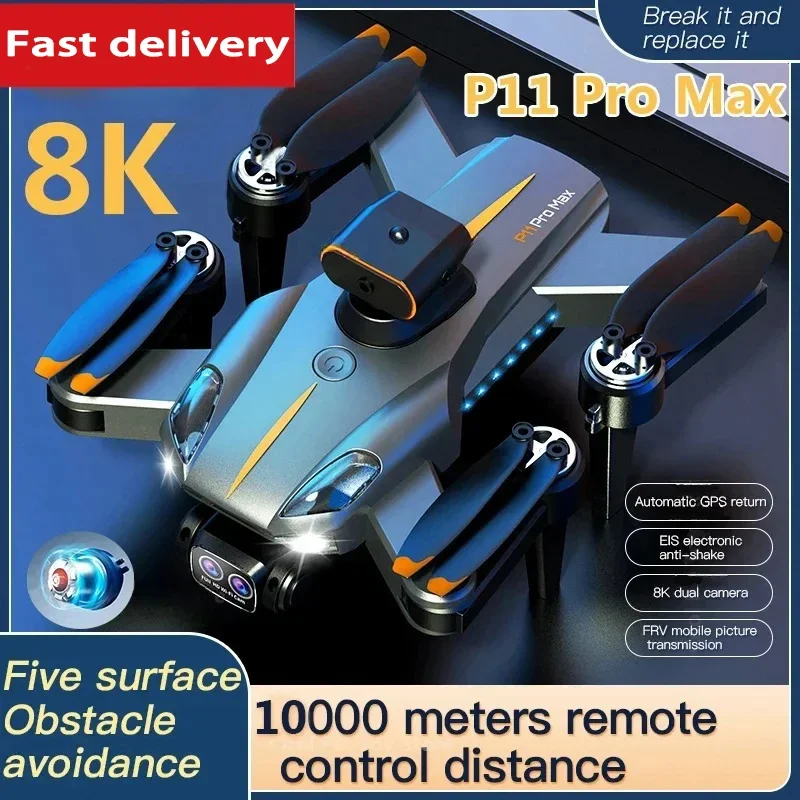 New Original P11 Pro Drone 8K HD Camera GPS Professional Omnidirectional Obstacle Avoidance Foldable Quadcopter 5G RC Toy