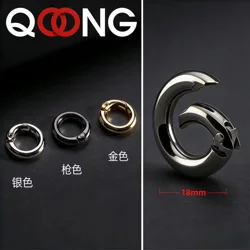 QOONG 5 PCS 18mm 초소형 스프링 분할 열쇠 고리 다기능 열쇠 고리 액세서리 열쇠 고리 고품질 미니 키 체인 Q32