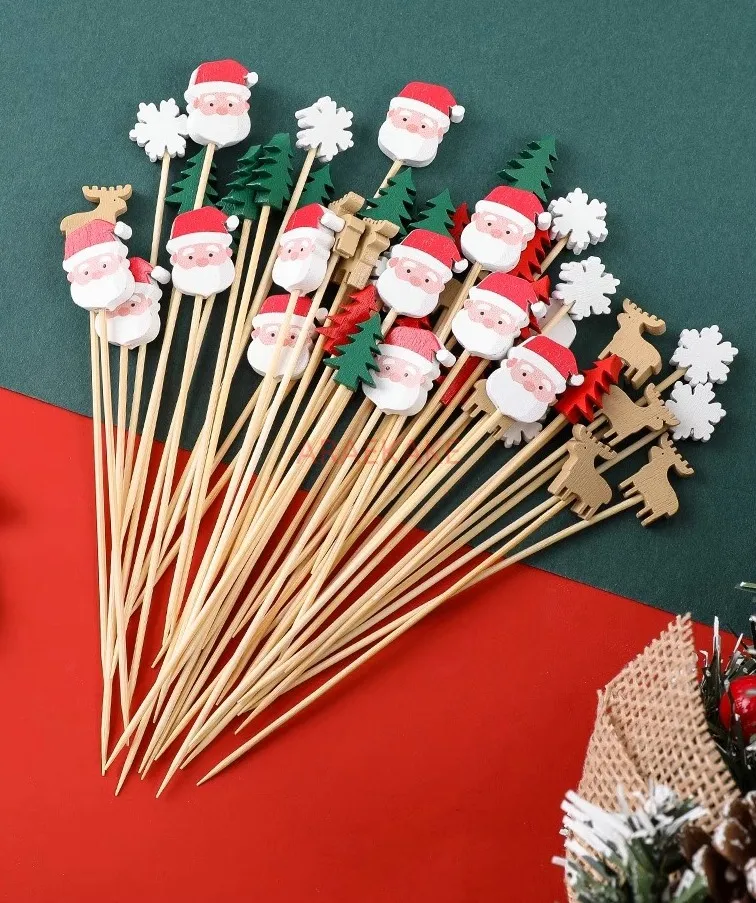 Рождественские бамбуковые палочки, мини-струнные палочки Bingtanghulu, материалы для изготовления креативных фруктовых палочек, специальные палочки для боярышника