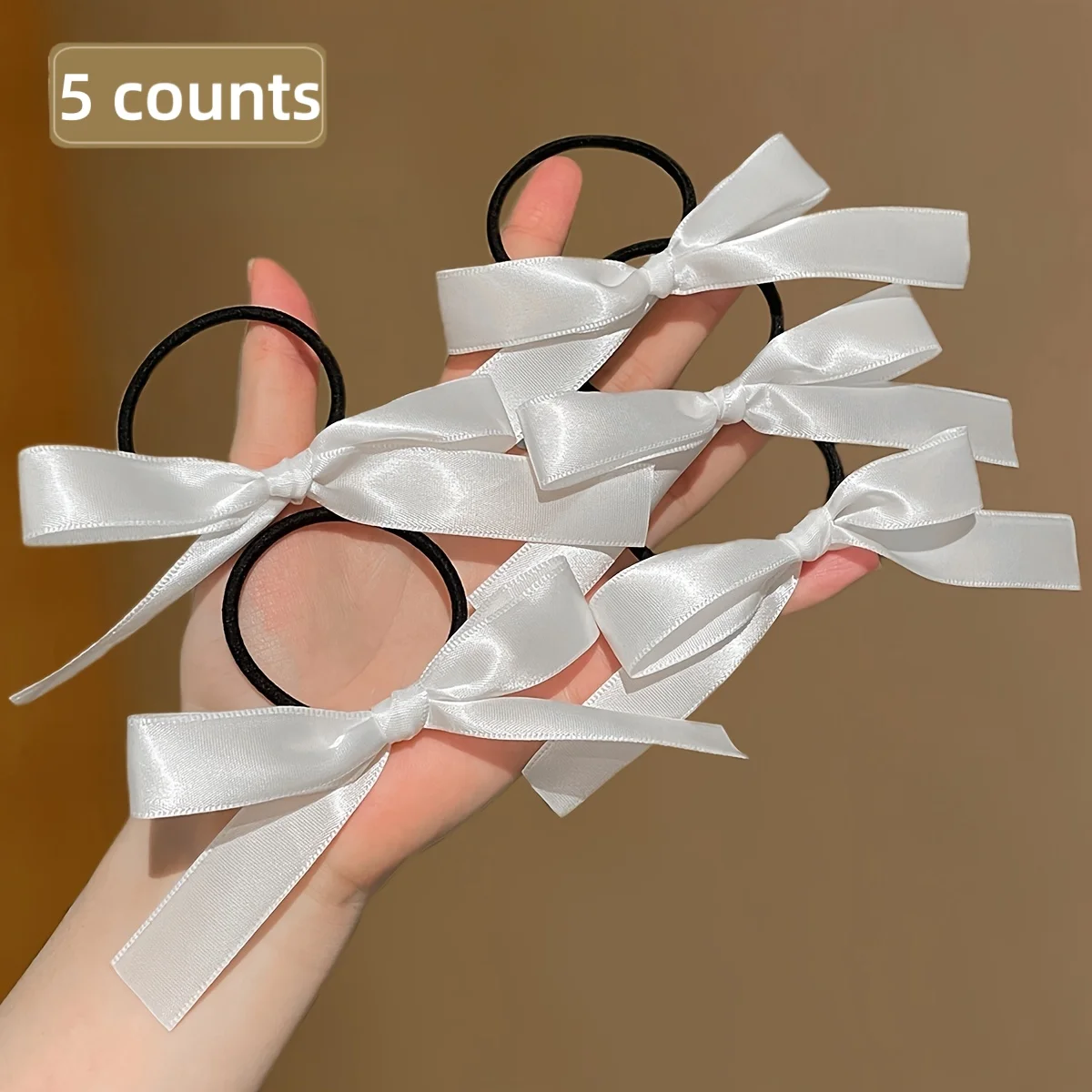 5 قطع على طراز نسائي، عصري ولطيف، ربطة شعر على شكل فيونكة بيضاء، مناسبة للاستخدام اليومي، إكسسوارات شعر هدية موصى بها #3