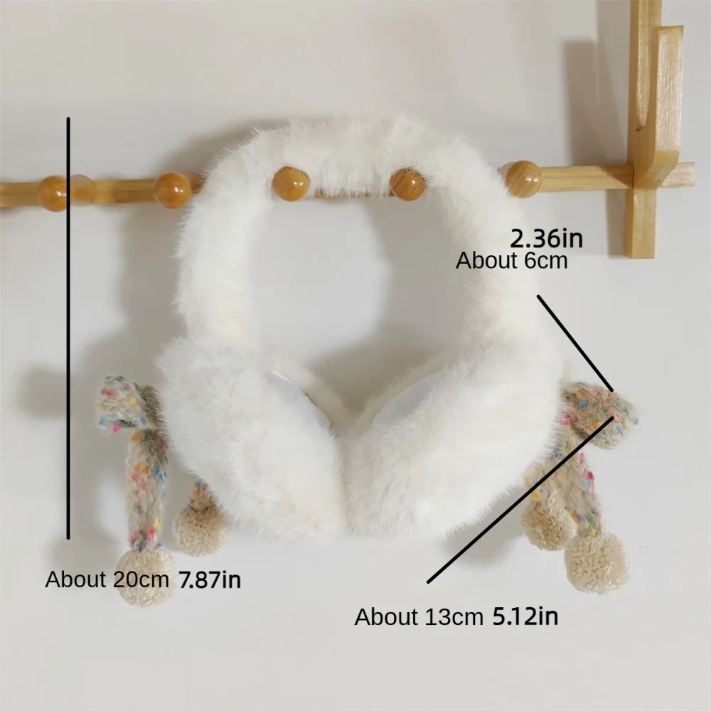 Korean Style Vintage Faux Fur Plush Earmuffs Wave Point Soft Y2k Bowknot Earmuffs Thicken Sweet Winter Earflap Outdoor