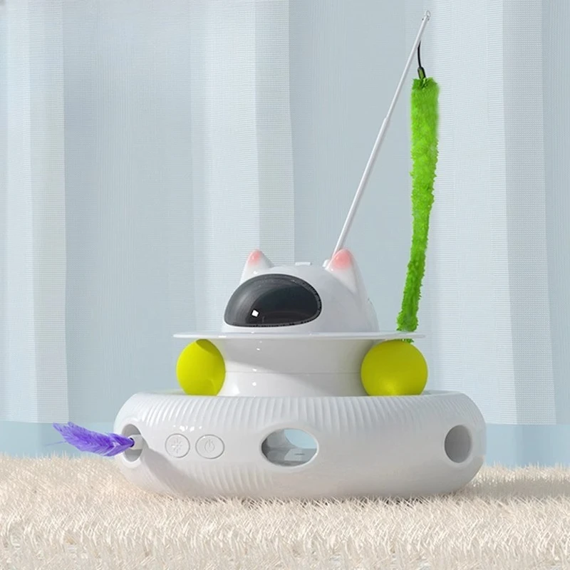 

Pet intelligent cat teaser toy 360 automatic rotation laser cat teaser stick to relieve boredom artifact
