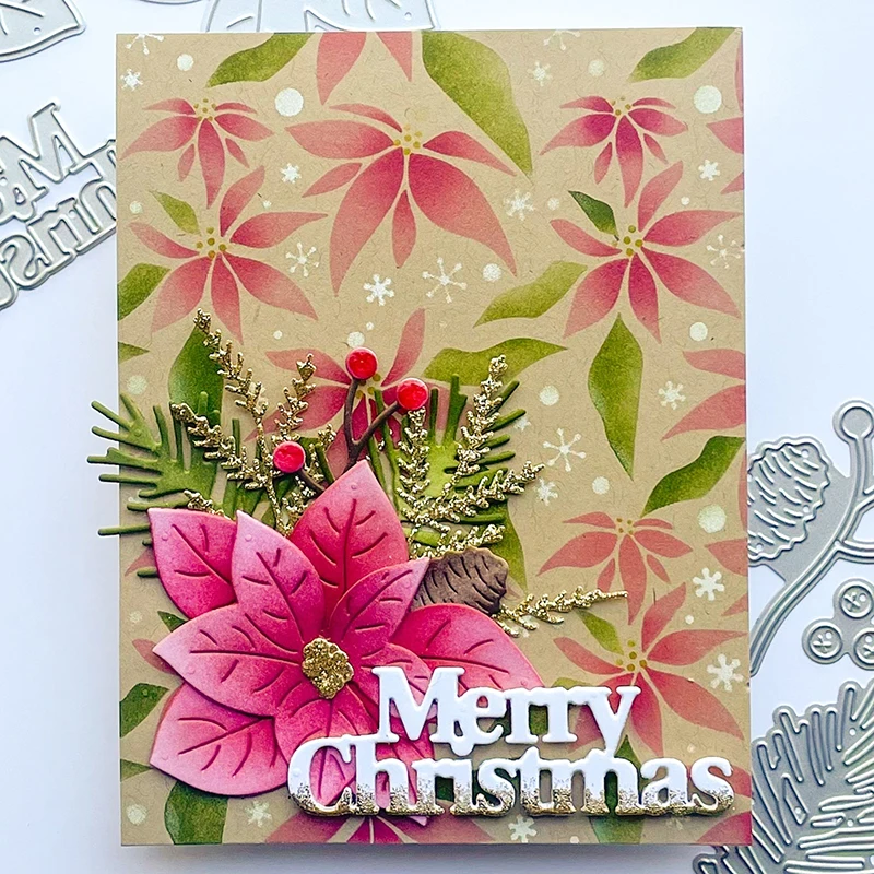 2024 July New Merry Christmas Print Word Metal Cutting Dies and Scrapbooking For DIY Crafts Greeting Card Making no Clear Stamps