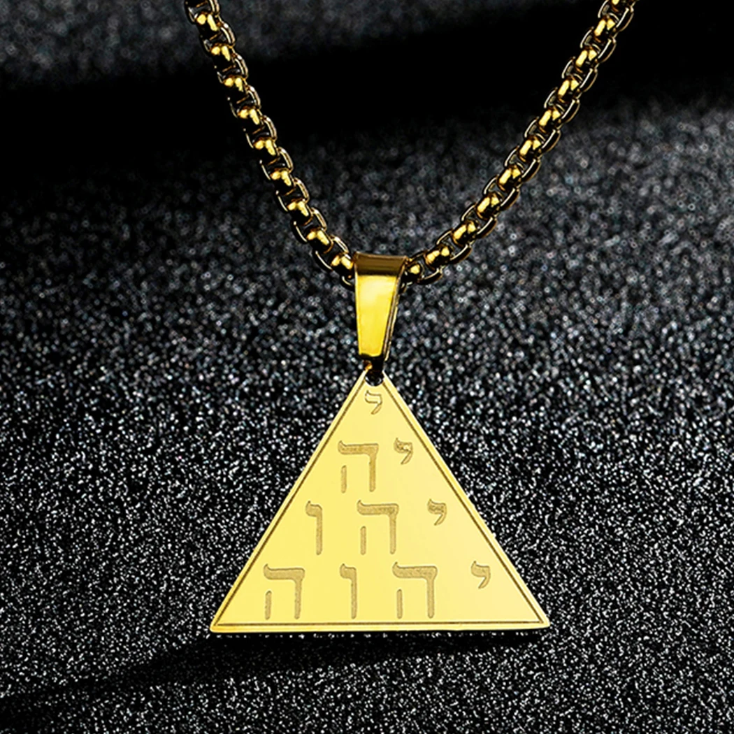 CHENGXUN Archaic Trigonometry Viking Pendant Necklace for Women Men Steel Friendship Charm Neck Chain Amulet Talisman Jewelry