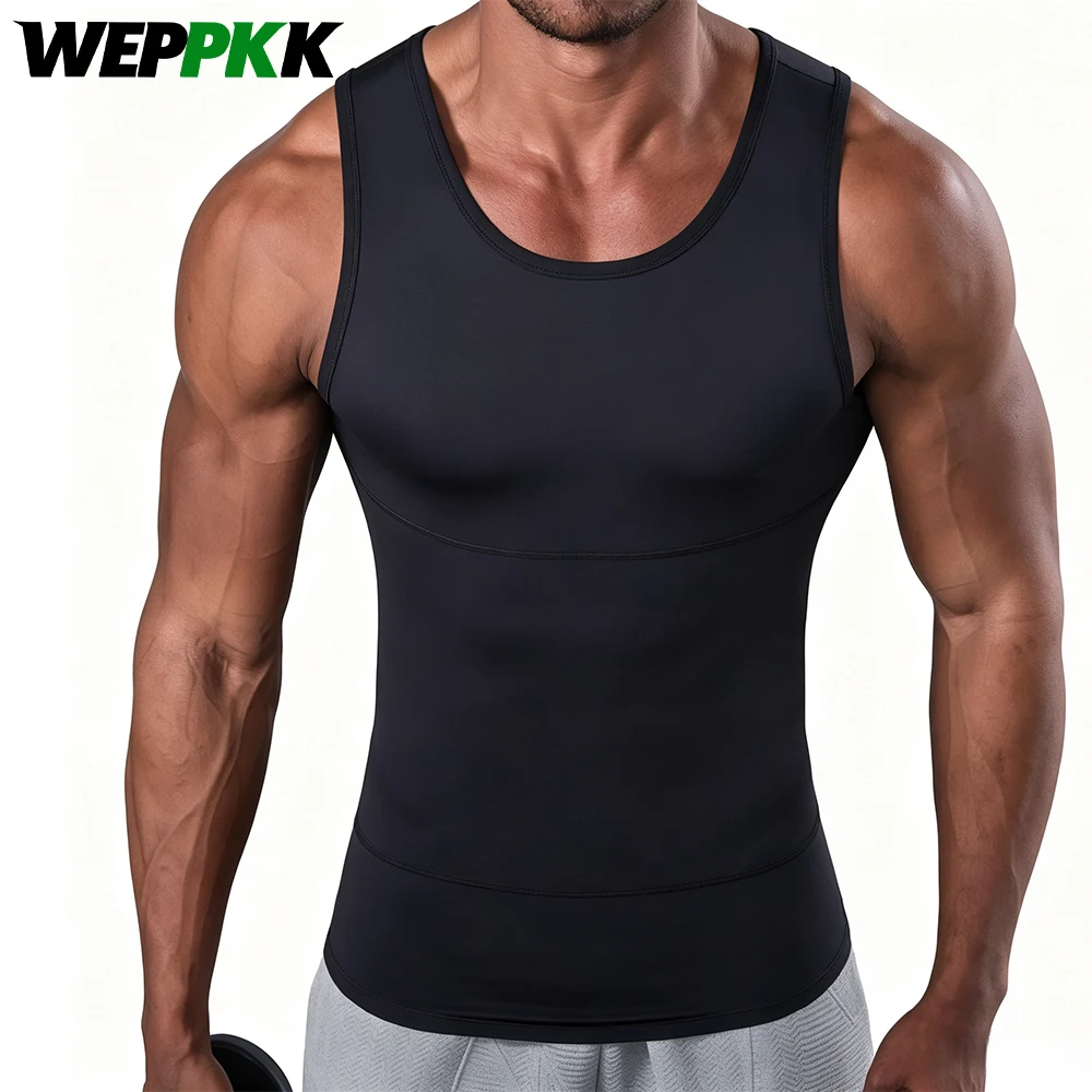 1 Stück Herren Bauchkontroll-Shapewear-Weste, Kompressions-Schlankheits-Workout-Tanktop, Bruststraffendes Bodyshaper-Unterhemd