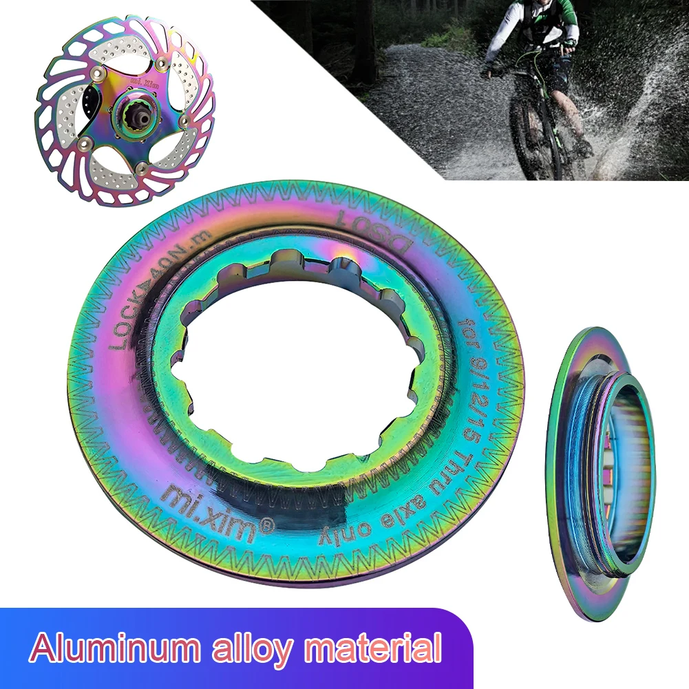 Adaptador de anillo de bloqueo central de disco de bicicleta, aleación de aluminio, cubierta de Cassette para bicicleta de montaña y carretera, anillo de bloqueo, adaptador de bloqueo central a 6 orificios