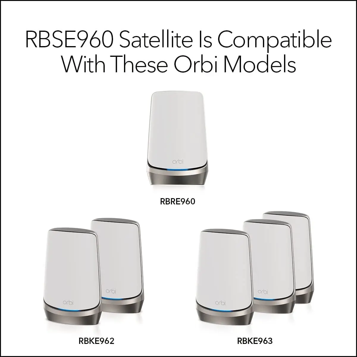 

Orbi Quad-Band WiFi 6E Mesh Add-on Satellite (RBSE960) - Works with Orbi RBRE960, RBKE962, RBKE963