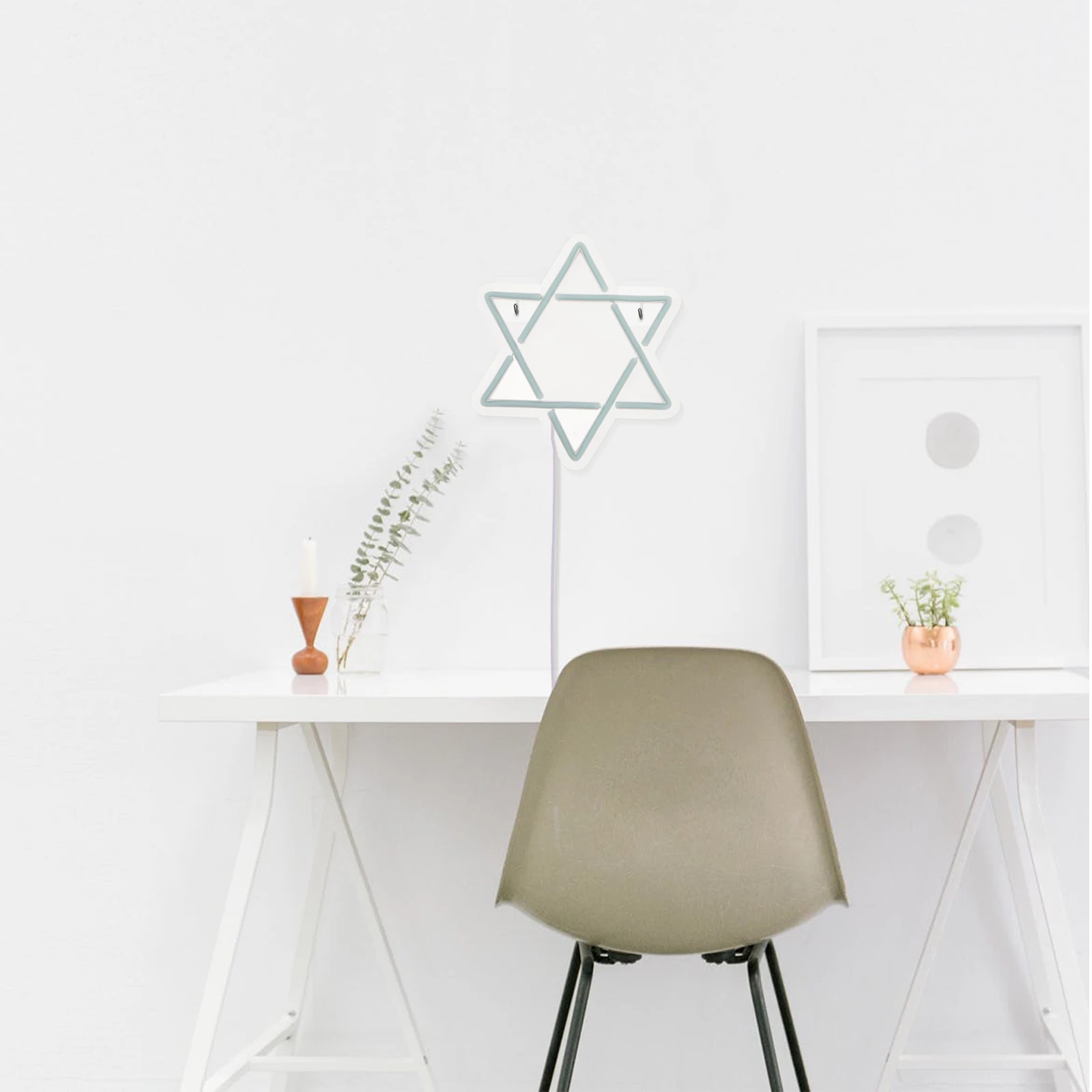 

Star of David LED Neon Sign Light Wall Decor for Hanukkah Home Office Party Jewish Holiday Celebrations Neon Star Lamp