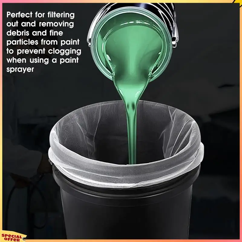 

ABFI 30 Pcs Paint Strainer Bag, 1 Gallon Paint Filter With Elastic Drawstring White Fine Mesh Top Opening Nylon Mesh Filter