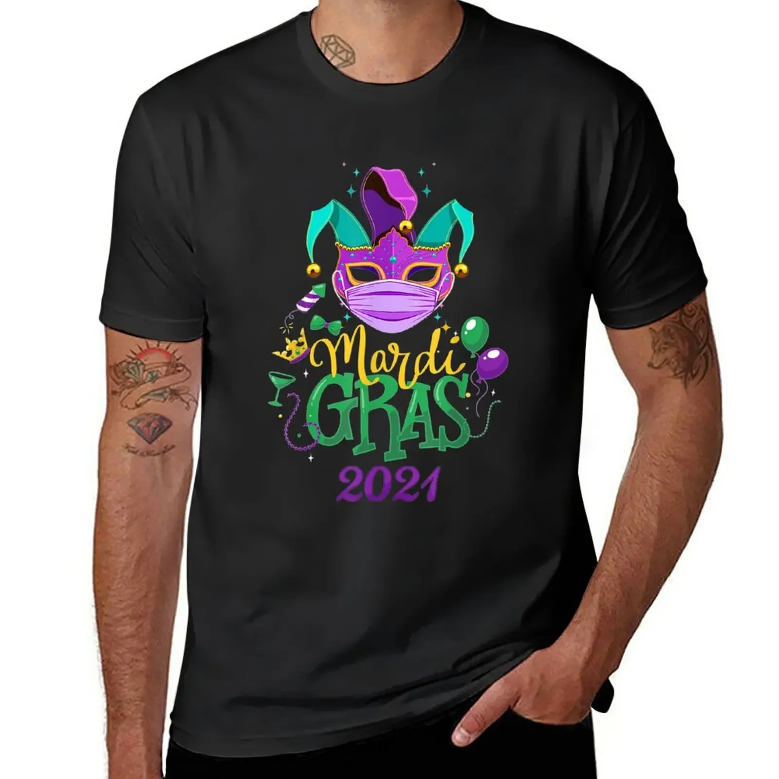 2021 Mardi Gras Costume Mardi Gras 2021 Quarantine Face Mask T-Shirt customs design your own anime clothes t shirts for men pack