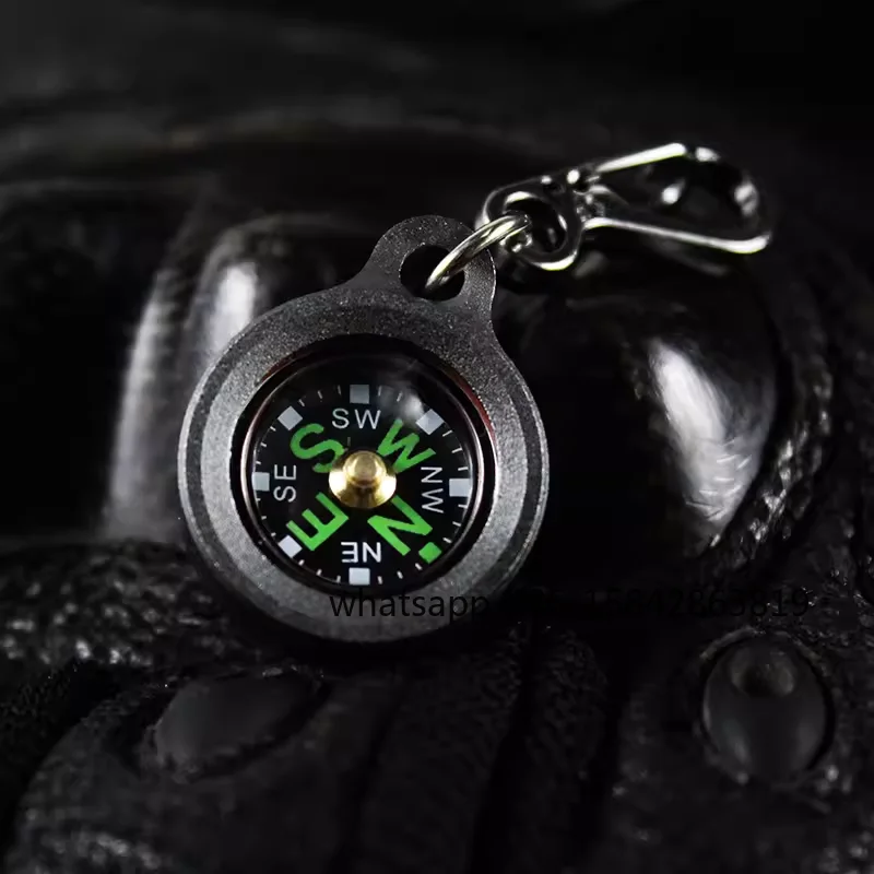 Aluminum Alloy Housing, Guide/compass, Outdoor Crossing, Keychain with Alloy Buckle