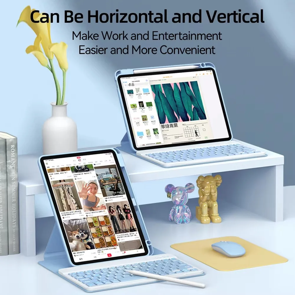 For iPad 10th generation case Magnetic Keyboard Case For Air 4/5 10.9 11Pro 10.5 10.2 9/8/7th Gen Transparent Cover With Mouse