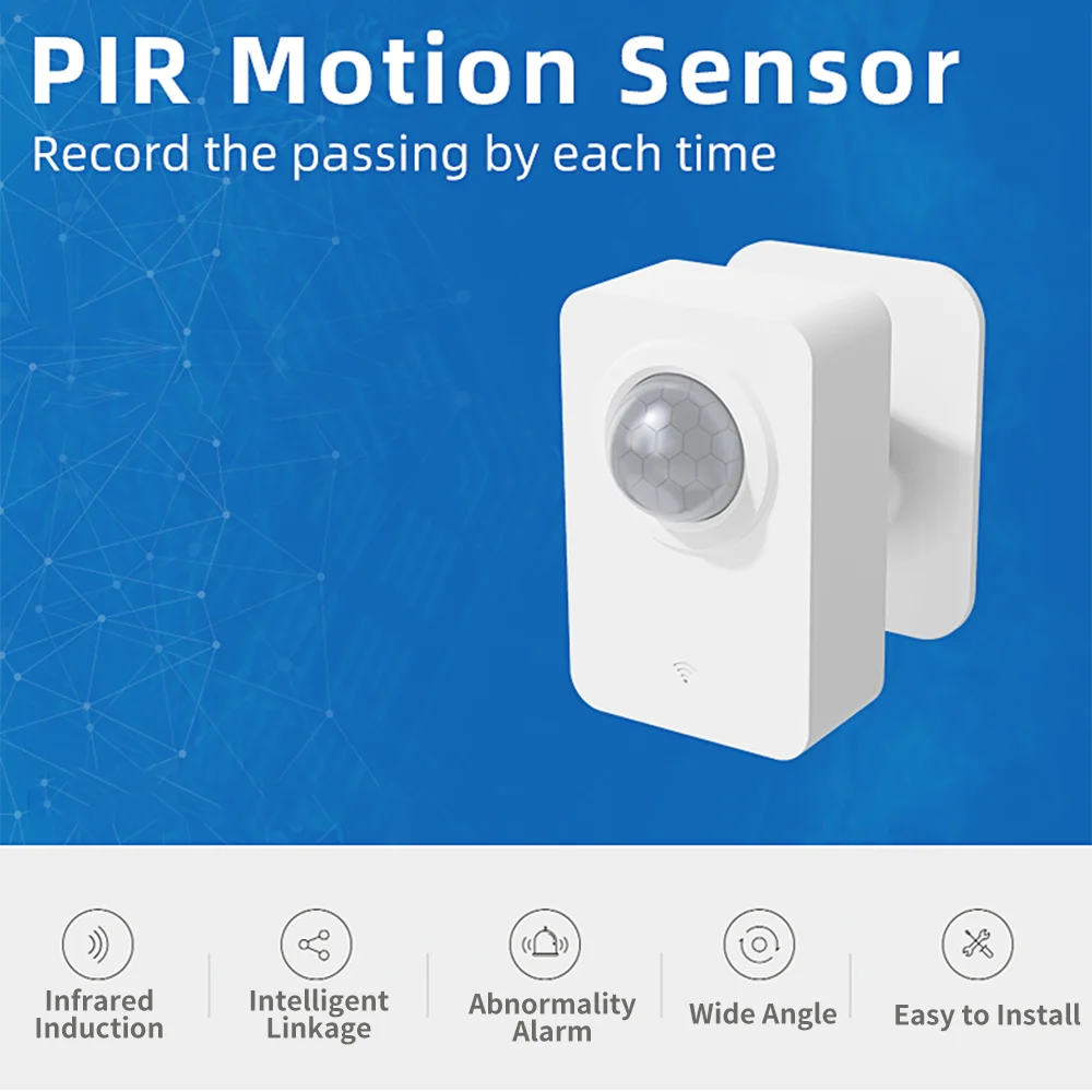 Tuya PIR Motion Sensor WiFi for Infrared Passive Detection Security Alarm System Detector Remote Work With Alexa Smart Life