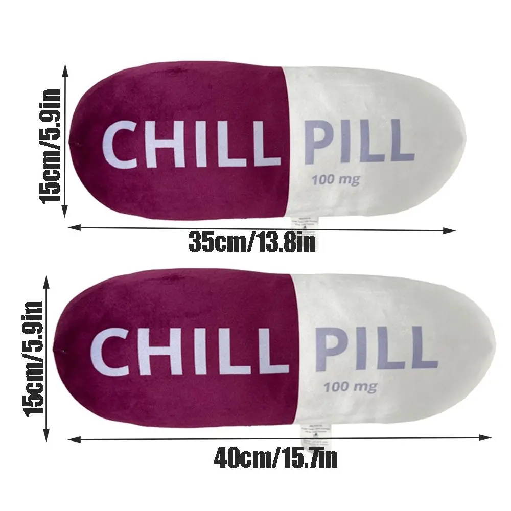 Holiday Gift 2 Size Chill Pill Pillow Creative Soft Cute Throw Pillows Funny PP Cotton Plush Cartoon Plush Doll Kids