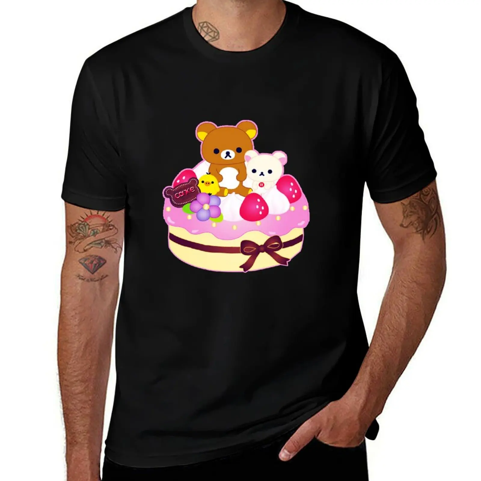 rilakkuma cake T-Shirt Daily Casual Short Sleeve Tee Shirt T-Shirt