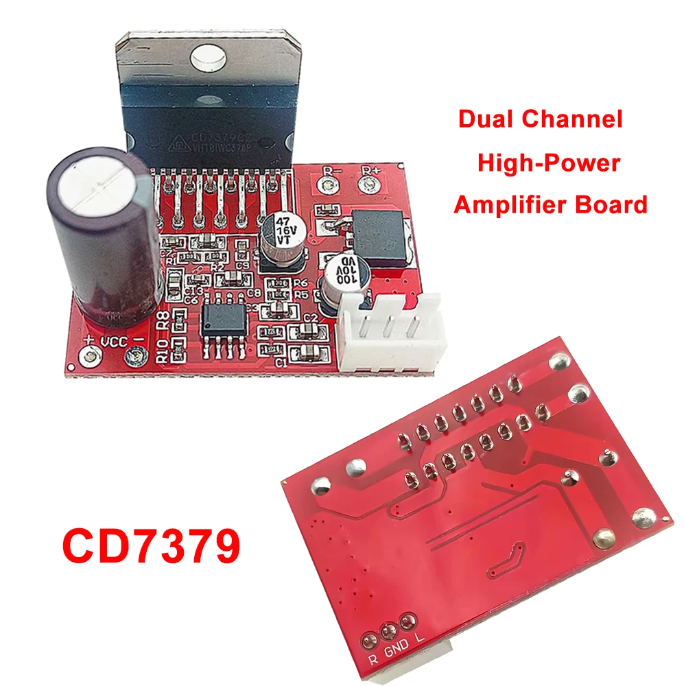 Placa amplificadora de alta potência de canal duplo cd7379 com amplificador frontal ne5532 fonte de alimentação única fonte de alimentação 12v