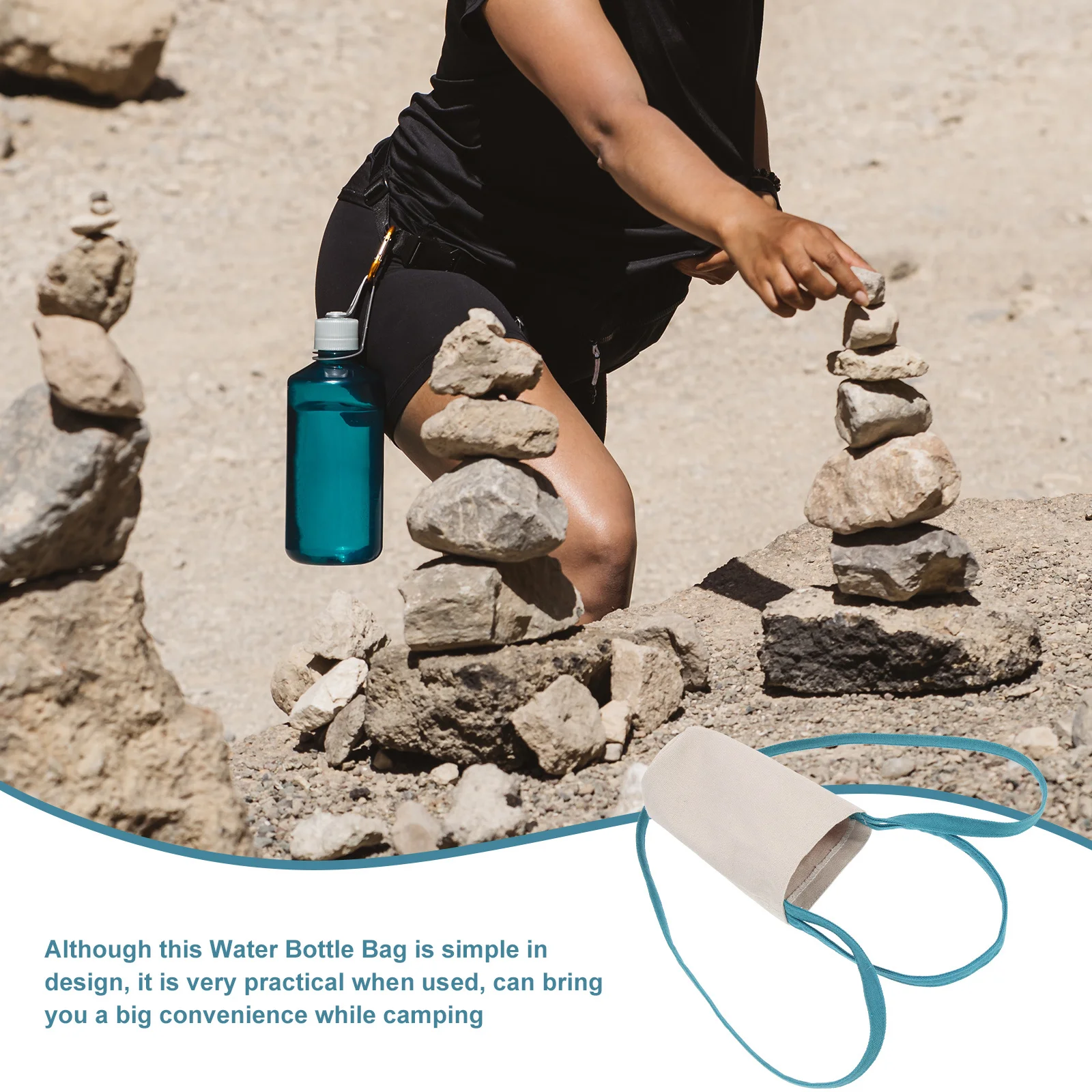 

Water Bottle Carrier Bag Wear-Resistant Cloth Bottle Holder Lightweight Portable Sling Bag for Outdoor Camping Hiking