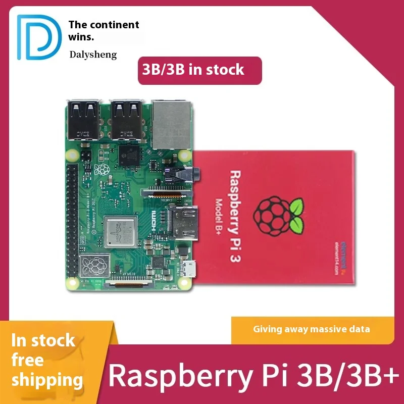 Original Raspberry Pi 3 Model B+ 3B plus RPI 3B+ with 1G SDRAM BCM2837B0 Cortex-A53 64-bit SoC 1.4GHz Support WiFi and Bluetooth