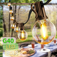 7/12/21m Solar LED Light G40 Bulbs Outdoor Garlands Lamp Garden Fairy Light String Waterproof Christmas Garland Yard Decoration
