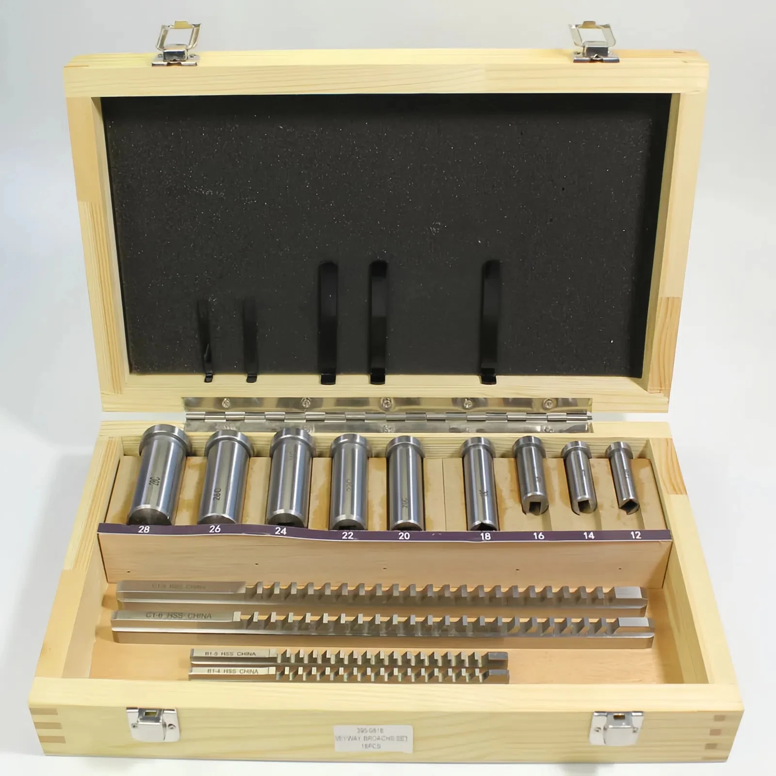18PCS HSS Metric Size Keyway Broach Sets Tools for Lathe, B-4mm, B-5mm, C-6mm, C-8mm Keyway Size