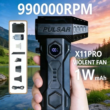 

Пылесос-воздуходувка X11 Pro Mini Turbo Jet с бесщеточным двигателем 990000 об/мин, аккумулятором 10000 мАч и комплектом для чистки автомобиля