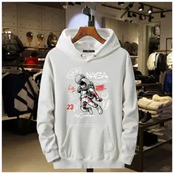 2024 Men's Leisure Sports Fleece Autumn/Winter Hoodie New Men's Astronaut Design Pullover Sweater