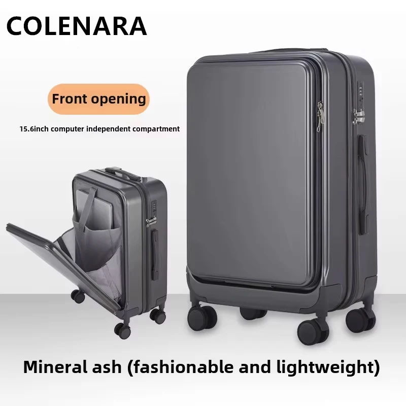 COLENARA Laptop Luggage Front Opening Boarding Case USB Charging Multifunctional Trolley Case 20