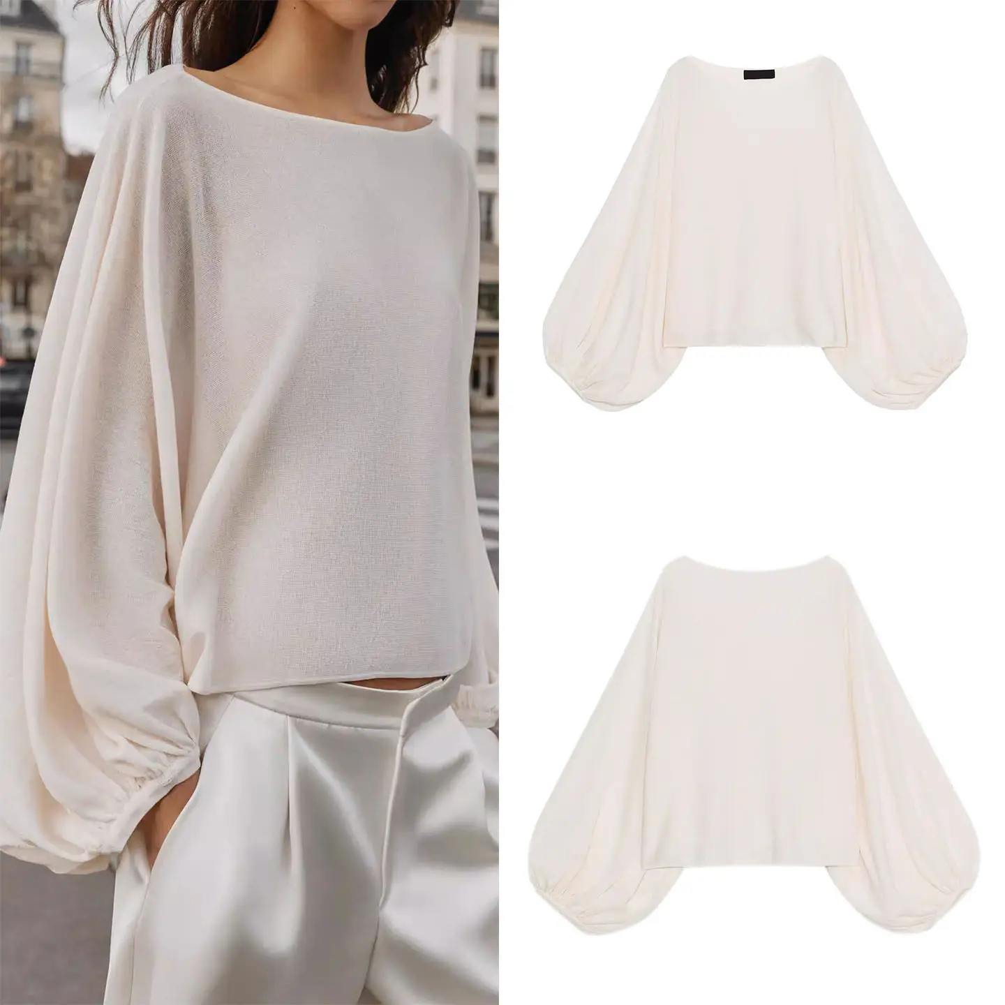 

Модный женский трикотажный топ с длинным рукавом на одно плечо, весенний, повседневный, свободного кроя, дышащий, укороченный