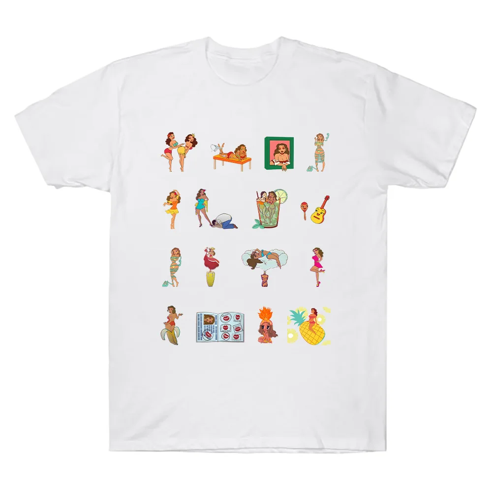 Karol G Tropicoqueta New Illustrated T-shirt Soft Women Cotton Tees Round Neck T Shirt Short Sleeve Fashion Unisex Fans Gift Top