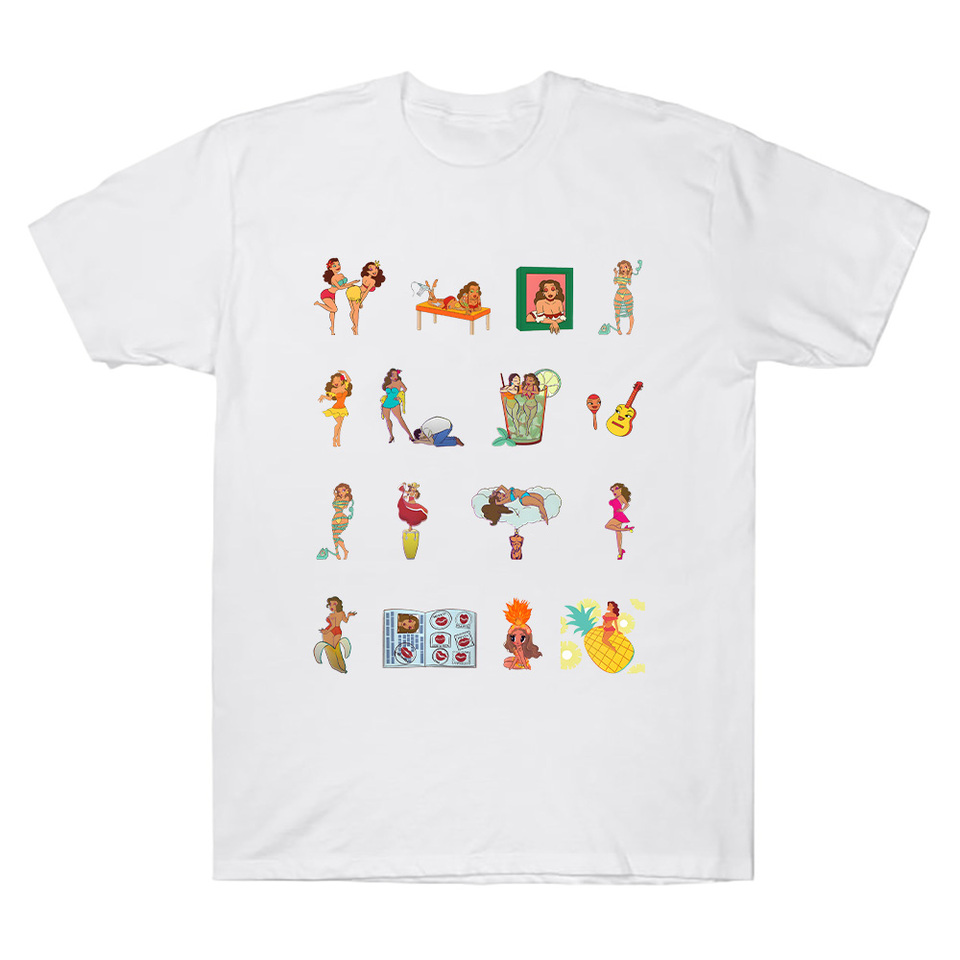 Karol G Tropicoqueta New Illustrated T-shirt Soft Women Cotton Tees Round Neck T Shirt Short Sleeve Fashion Unisex Fans Gift Top