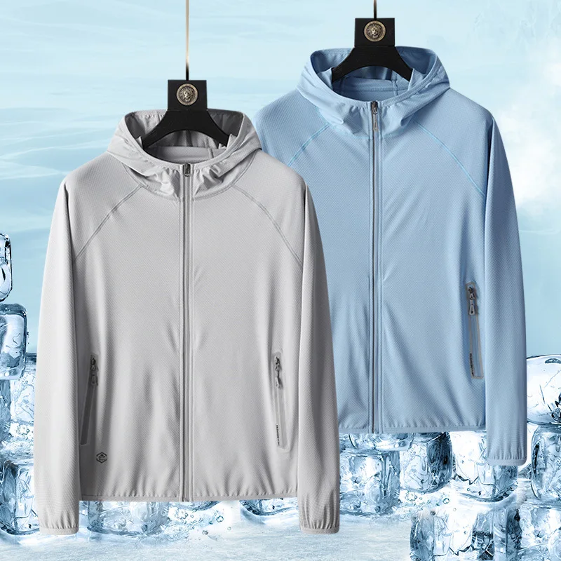 2024 New Summer Fashion Thin Sun Protection Clothing Men\'s Outdoor Breathable Sun Protection Clothing Men\'s Skin Windbreaker