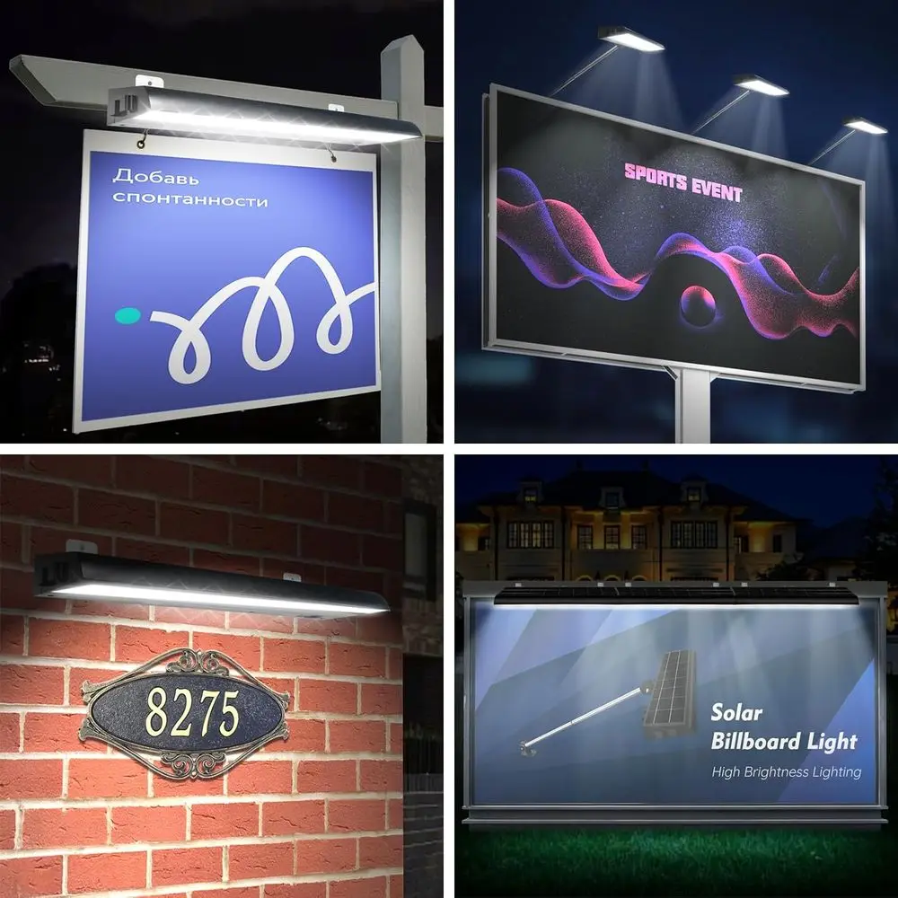 Lampu Rambu Luar Ruangan, 232 LED 5200 Lumen, Lampu Rambu 8000 mAh untuk Penerangan Billboard atau Bisnis, Real Estat, Toko, Halte Bus, HOA