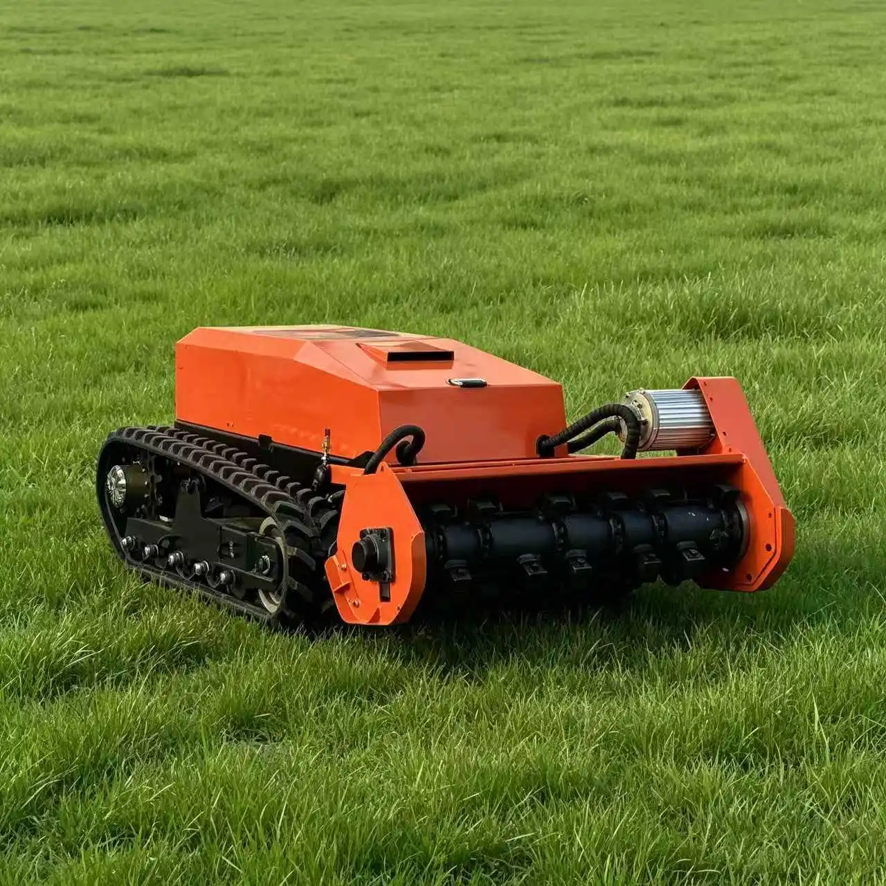 Industrial Heavy-Duty Electric RC Land Clearer Remote Control Lawn Mower 30kwh All-Electric Tracked Mulcher for Steep Slopes For