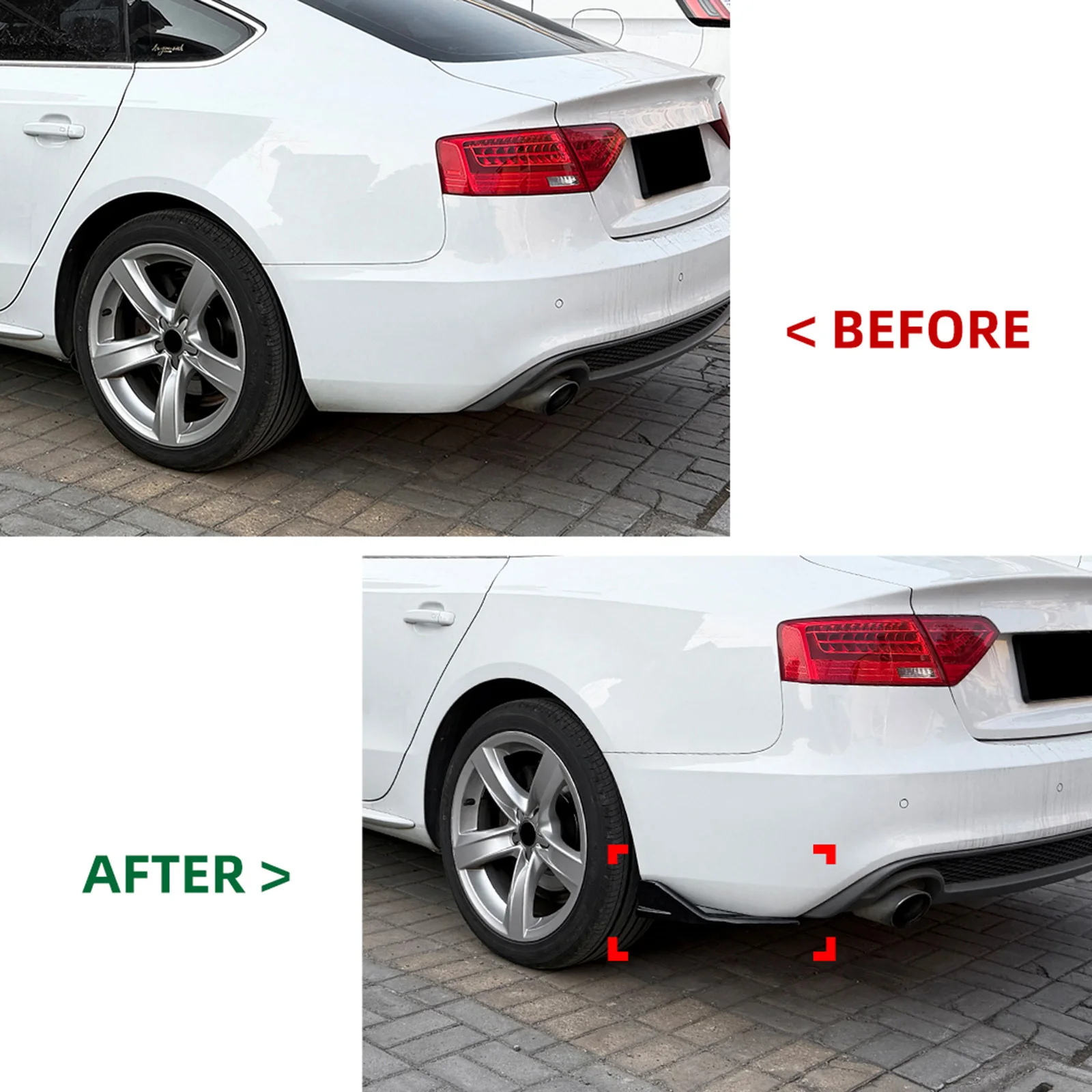 

Modified Rear Bumper Diffuser Side Spoiler Corner Cover Splitter Lip Guard For Audi A5 S5 8T Sline 4Door Sportback 2013-2016