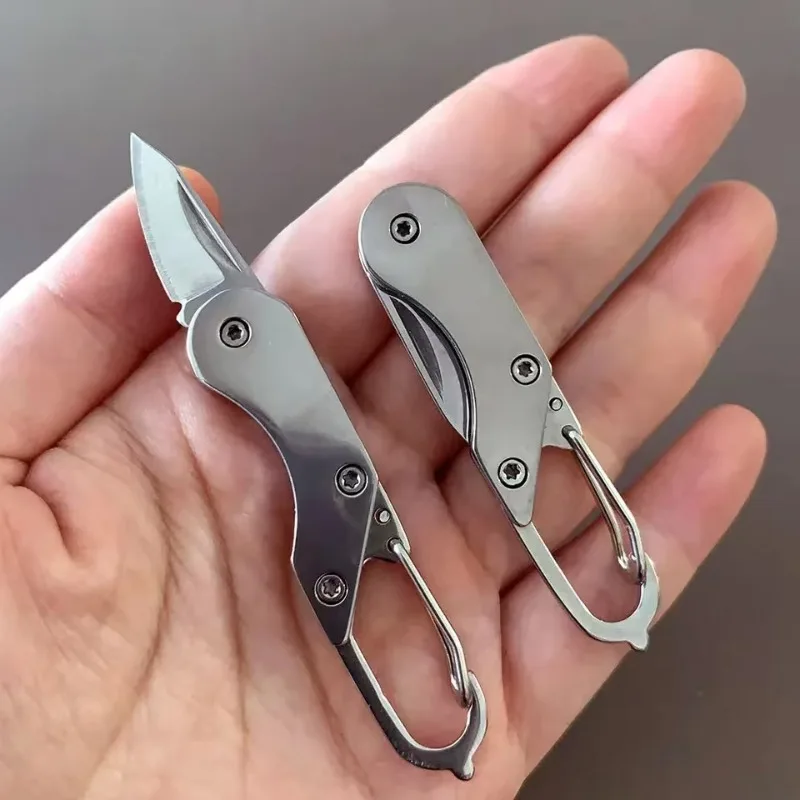 Stainless Steel Mini Folding Claw Knife Outdoor Survival Portable Knife Keychain Pocket Knife Hiking Camping Outdoor Tool 