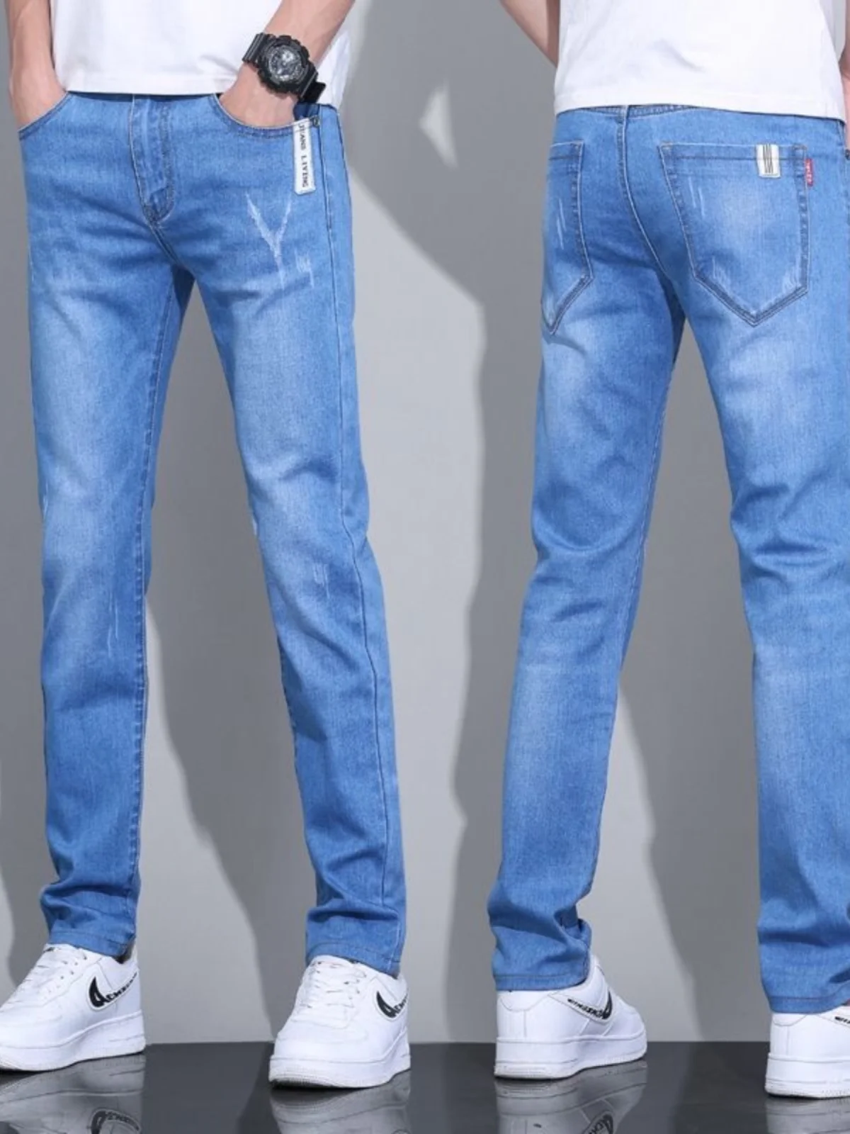 

Trendy High-End Men's Jeans Casual Straight Leg Long Pants Spring Autumn New Style Slim Fit Comfortable Wear Resistant