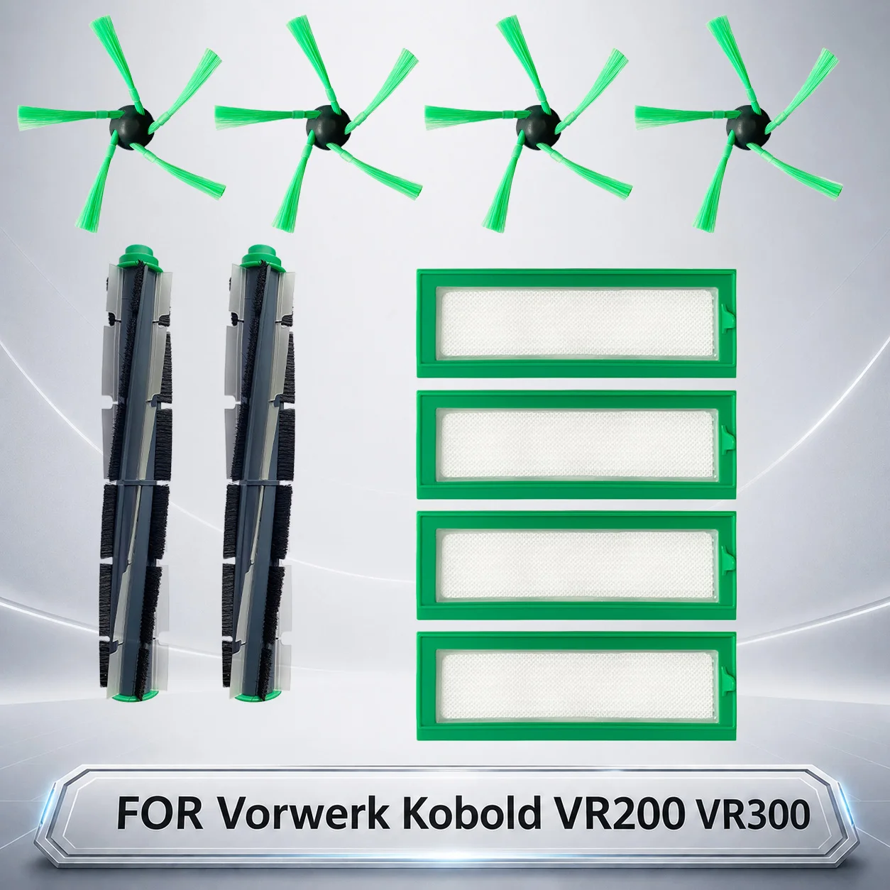 Ersatz für Vorwerk Kobold VR200 VR300 Roboter Staubsauger Hauptwalzenbürste Seitenbürste Hepa-Filter Ersatzteile Zubehör