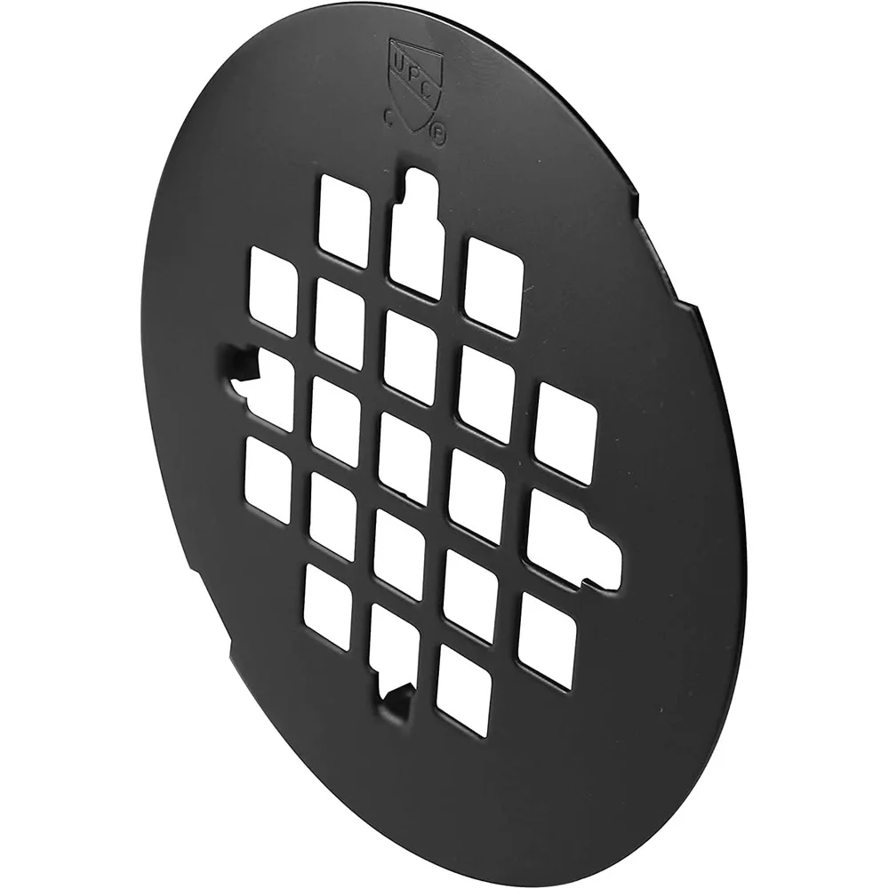 2 Inch PVC Compression Shower Drain with Metal Cover Fiberglass Acrylic Solid Surface Shower Pans Matte Black Finish
