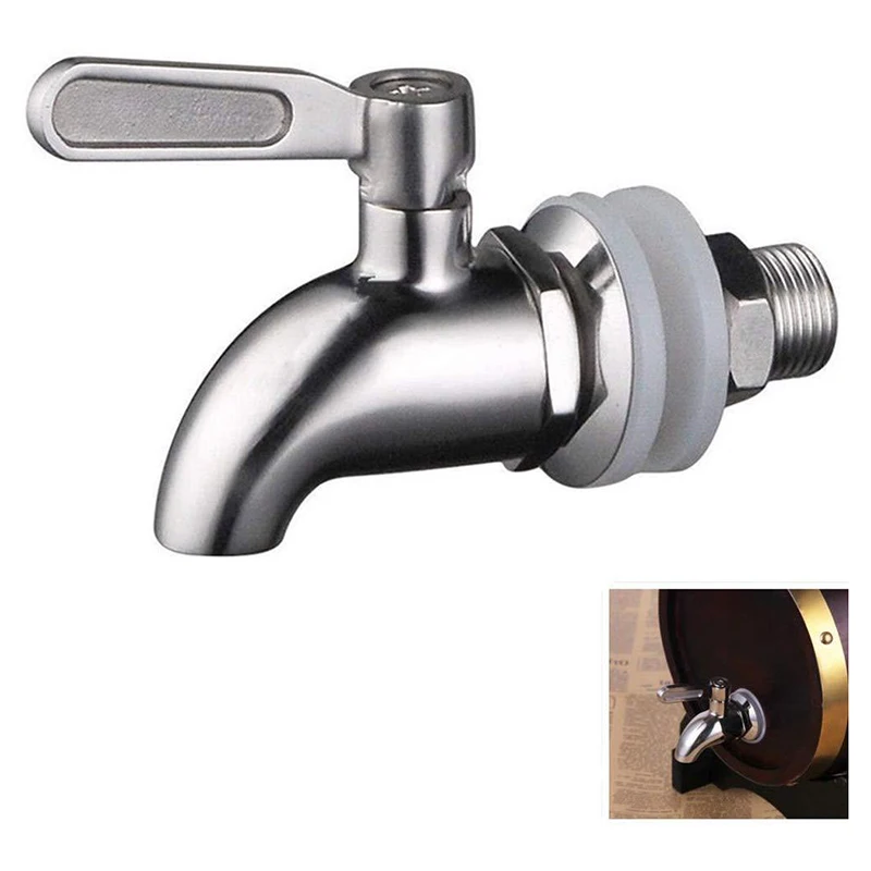 304 Stainless Steel Wine Barrel Replacement Faucet, Beverage Juice Water Barrel Faucet, Glass Wine Jar Faucet, Coffee Spigot image 2