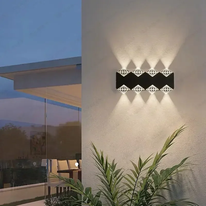 Outdoor Waterproof Garden Wall Lamp Bedroom Background Decorative Lighting Protection Sun Shield Style Metal Light Fixture