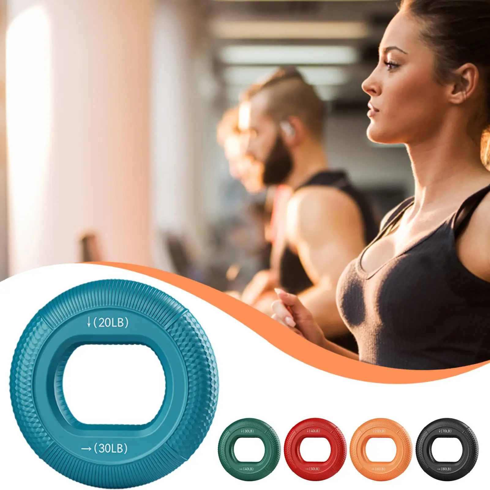 Silicone Finger Gripper Ring Hand Muscle Strengthener Ring Wrist Finger Trainer Exercise Carpal Expander Fitness Workout Device