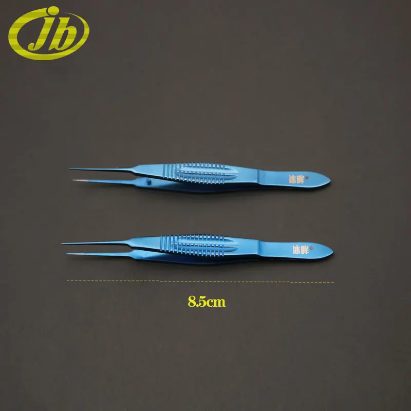 Microsurgery forceps straight tooth 8.5cm titanium alloy surgical operating instrument 0.4mm ophthalmic forceps