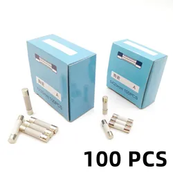 100 PCS Carton,Ceramic Fuse Tube,Fast Blow Tube Fuses,5*20mm 6*30mm,250V,0.5/1/2/3/4/5/6/8/10/15/20/25/30A