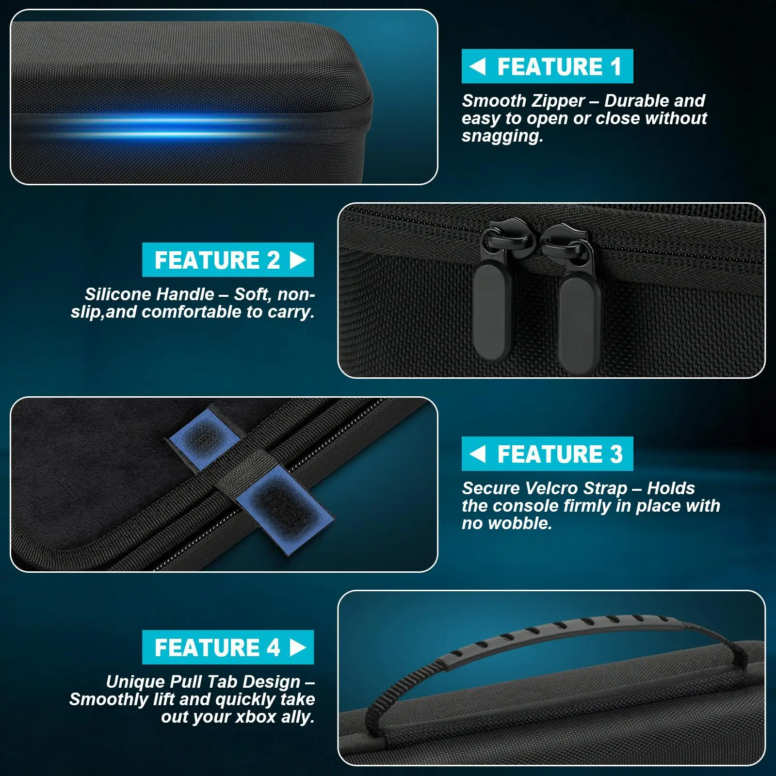 Estojo de transporte de grande capacidade para asus rog xbox ally x 2025, bolsa de armazenamento de viagem portátil de eva rígido para rog xbox ally x acessórios