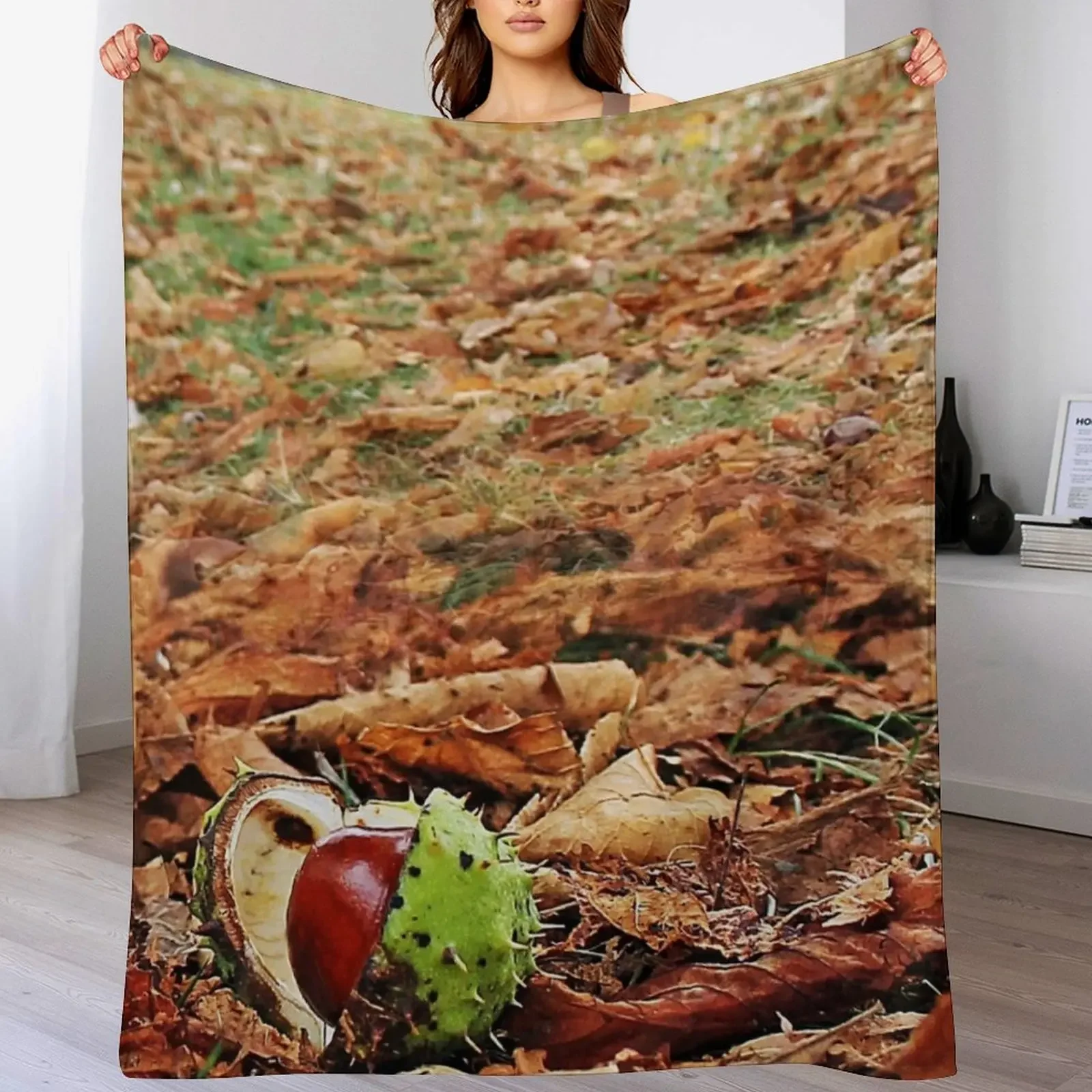 conker Throw Blanket Manta ligera y acogedora para viajes, camping, picnic