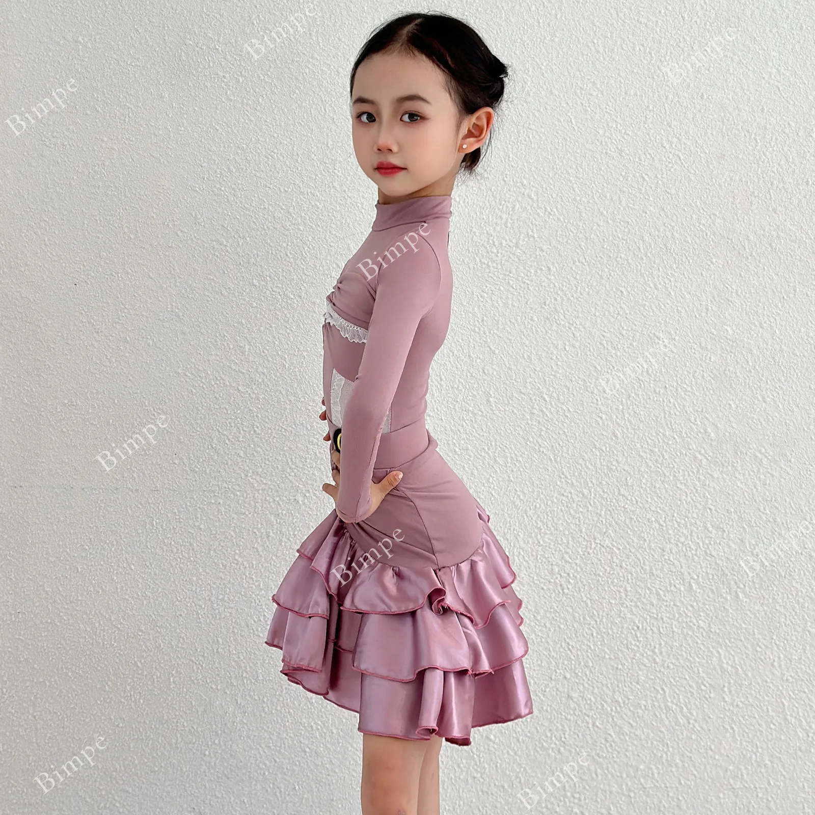 

Детский костюм для латиноамериканских танцев (самба, румба, сальса, танго) для девочек, для соревнований и бальных выступлений, стандартное платье для латиноамериканских танцев для детей