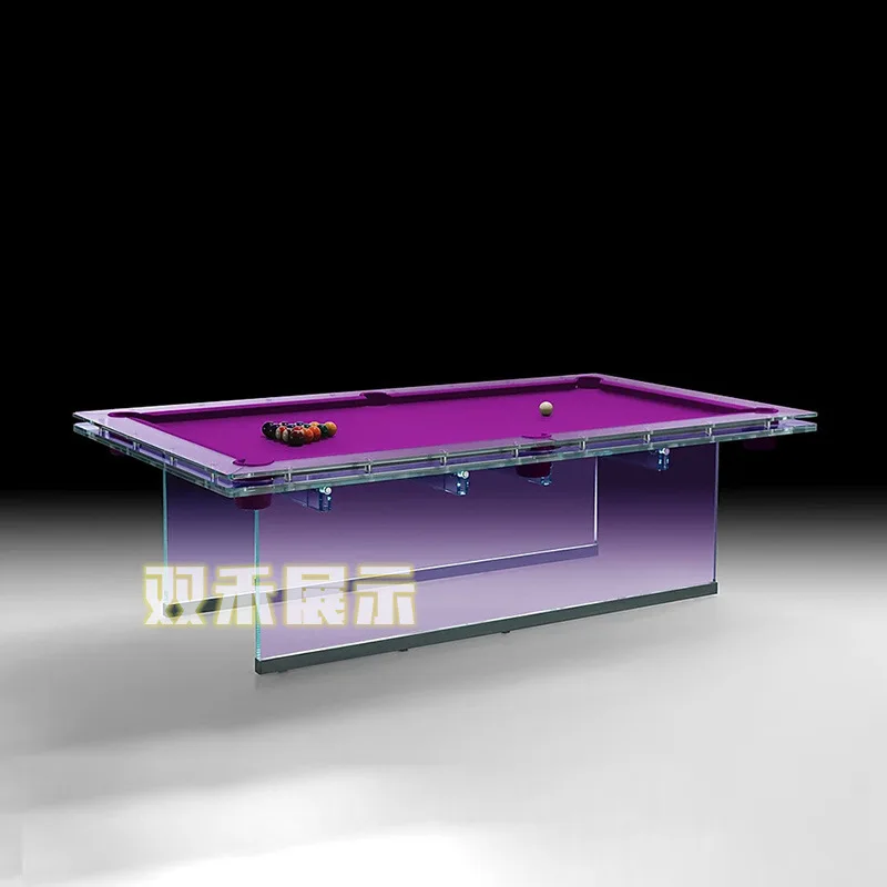 Acrylic Pink Pool Table, Transparent Designer Style, Standard Size, High-End Home Use, Suitable for Villa KTV Decor