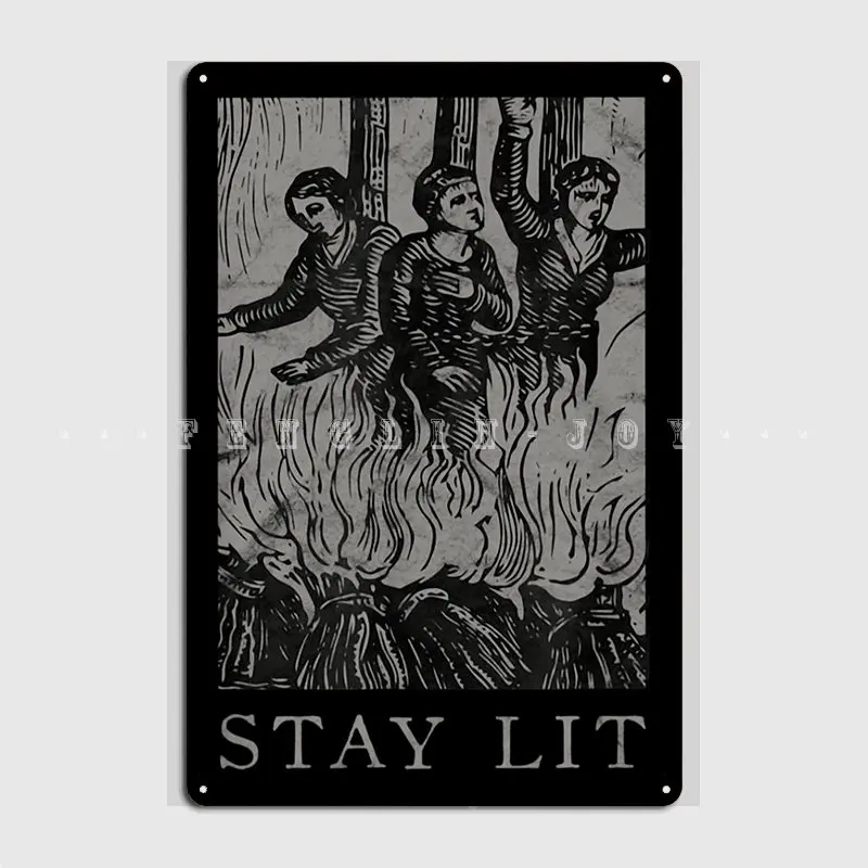 Occult Stay Lit Metal Sign Cinema Garage Club Bar Customize Painting Décor Tin Sign Poster